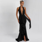 Irina Halter Mesh Maxi Dress