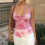 Desira Floral Sheer Mesh Cami Top