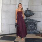 Ivona Strapless Drop Waist Maxi Dress