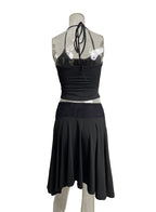 Zarela Lace Trim Halter Top & Skirt Set