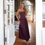 Ivona Strapless Drop Waist Maxi Dress