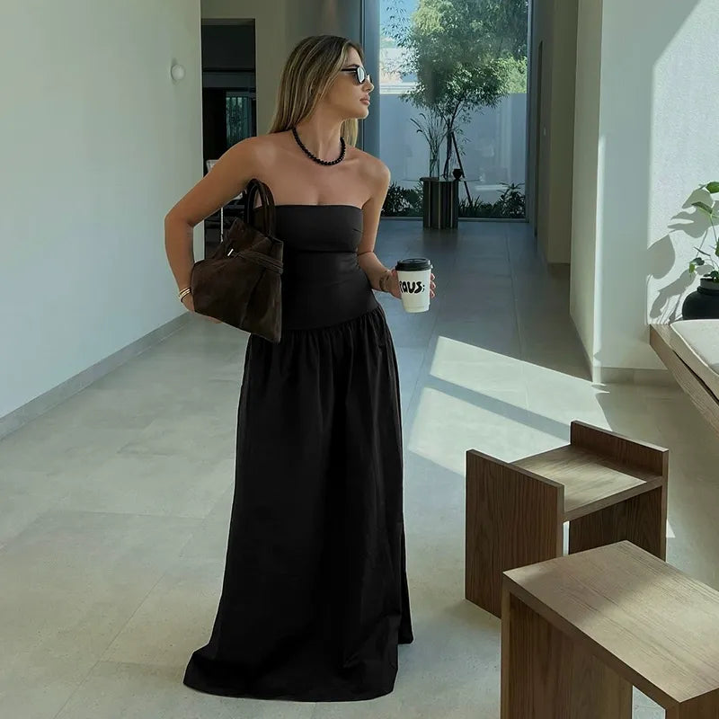 Ivona Strapless Drop Waist Maxi Dress