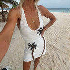 Elvira Palm Crochet Mini Dress