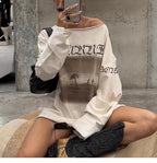 Evie Vintage Graphic Off-Shoulder Long Sleeve Top
