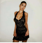 Elysia Lace Halter Mini Dress