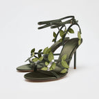 Maxine Botanical Leaf Stiletto Sandals