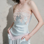 Etta Satin Lace-Trim Cami Set
