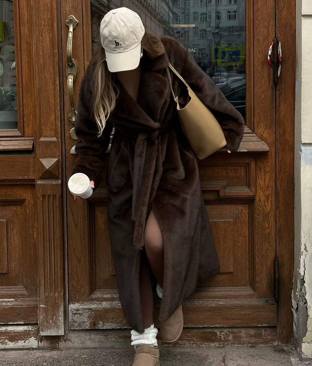 Tabitha Chocolate Faux Fur Coat
