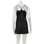 Lusine Satin Lace Slip Mini Dress
