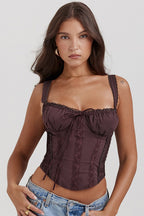 Dilan Lace Trim Corset Cami Top