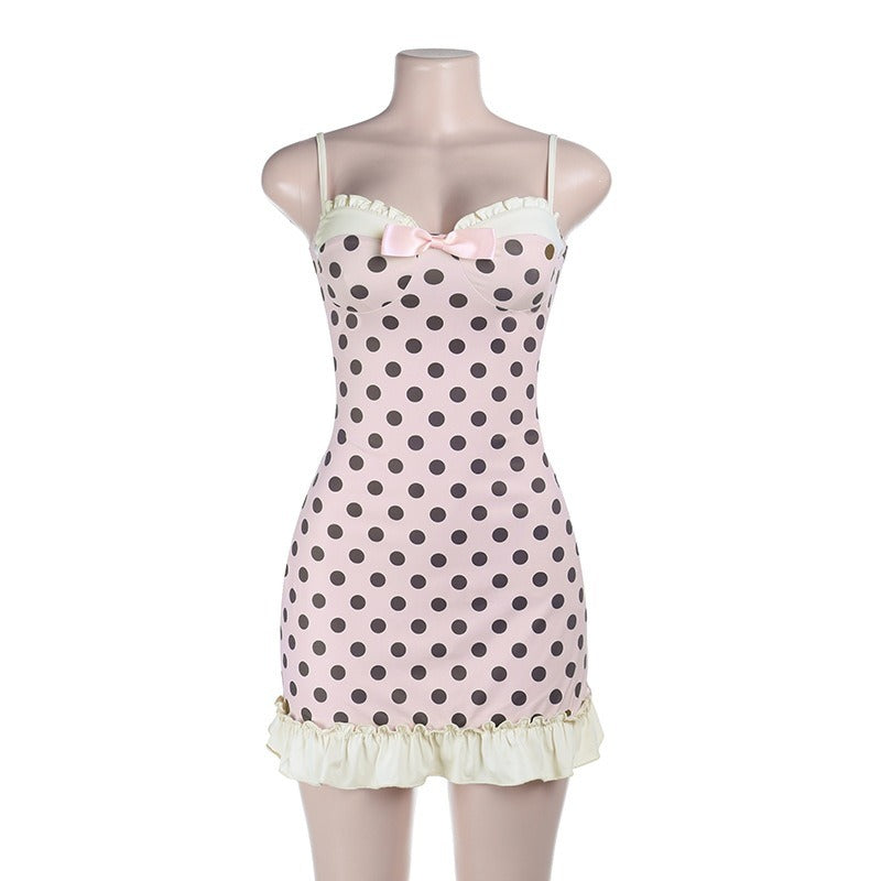 Sorelly Polka Dot Ruffle Mini Dress