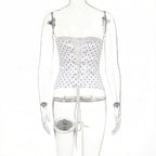 Virella Polka Dot Satin Corset Top
