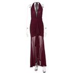 Irina Halter Mesh Maxi Dress