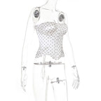 Virella Polka Dot Satin Corset Top