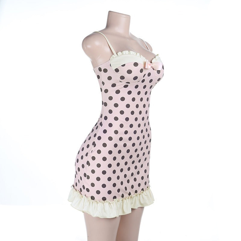 Sorelly Polka Dot Ruffle Mini Dress