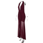 Irina Halter Mesh Maxi Dress