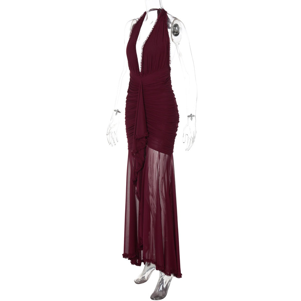 Irina Halter Mesh Maxi Dress