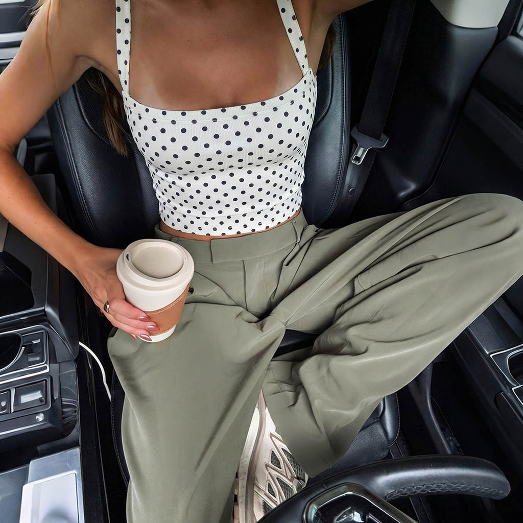 Sorel Polka Dot Crop Cami Top