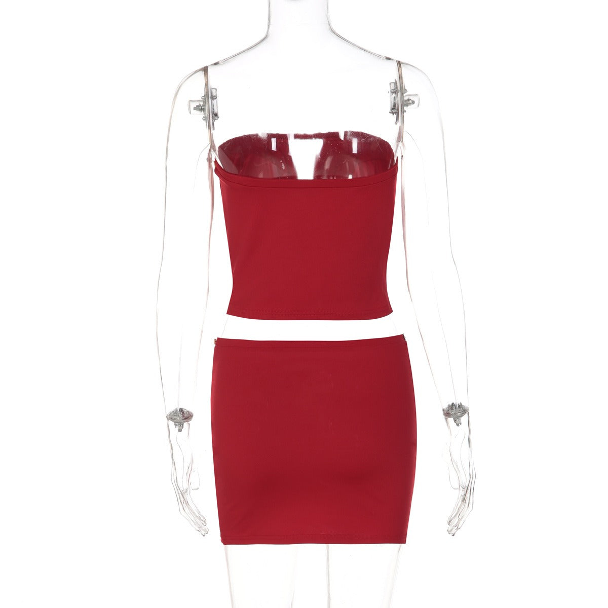 Draped Bandeau Top & Ruched Mini Skirt Set