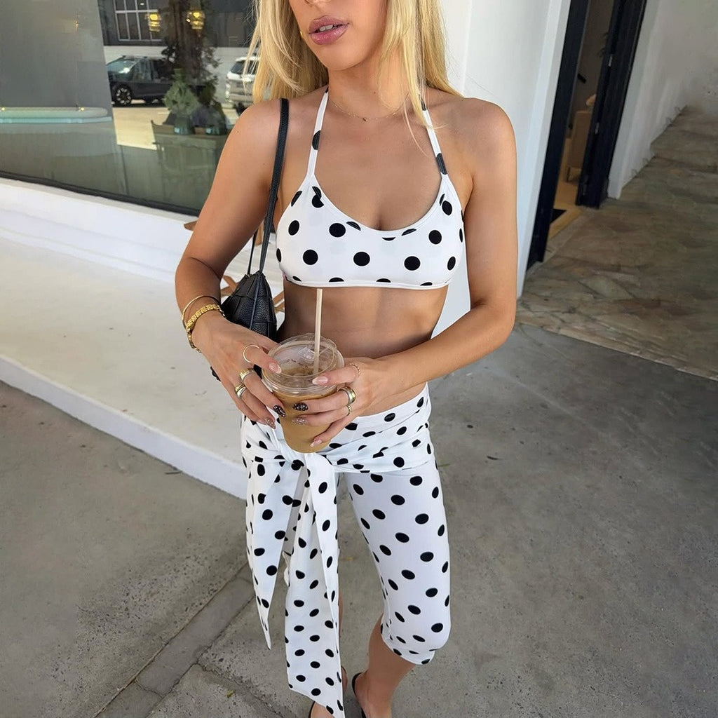 Danira Polka Dot Capri Pants Set