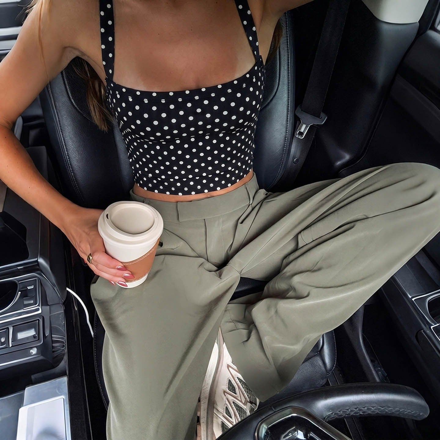 Sorel Polka Dot Crop Cami Top