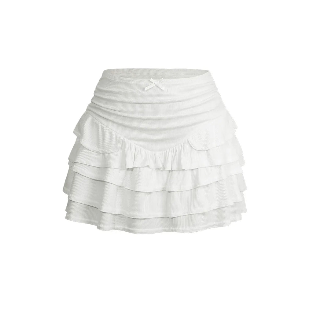 Iman Layered Ruffle Mini Skirt