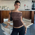 Maelys Polka Dot One-Shoulder Top