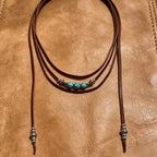 Boho Layered Leather Choker Necklace