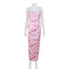 Mirenza Pink Rose Floral Maxi Dress