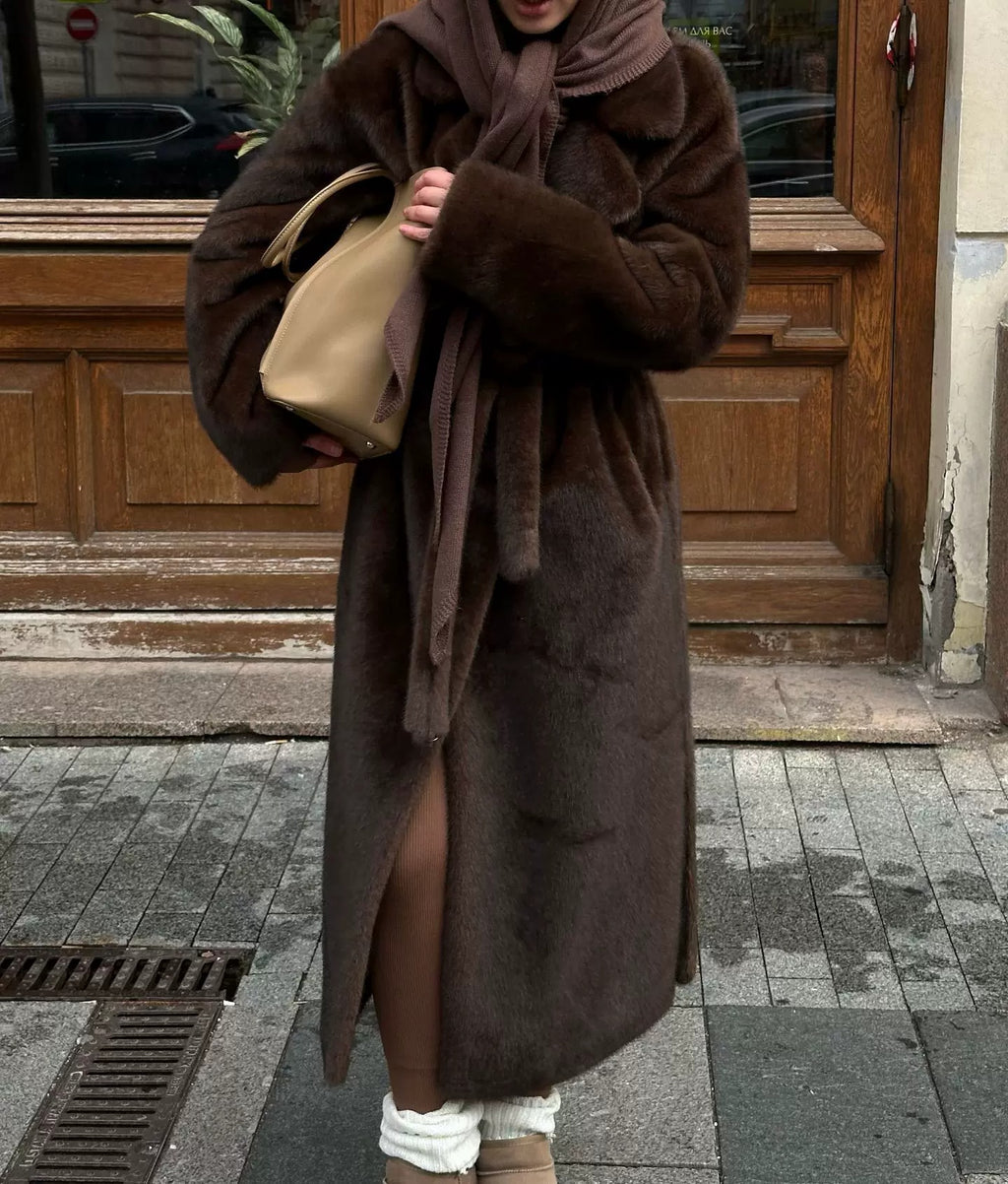 Tabitha Chocolate Faux Fur Coat