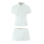 Briseis Button-Up Top & Mini Skirt Set
