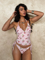 Solene Cherry Gingham Tankini Set