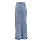Orietta Front Slit Denim Maxi Skirt