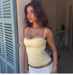 Simona Lace Trim Corset Top