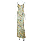 Elka Sage Abstract Print Cami Maxi Dress
