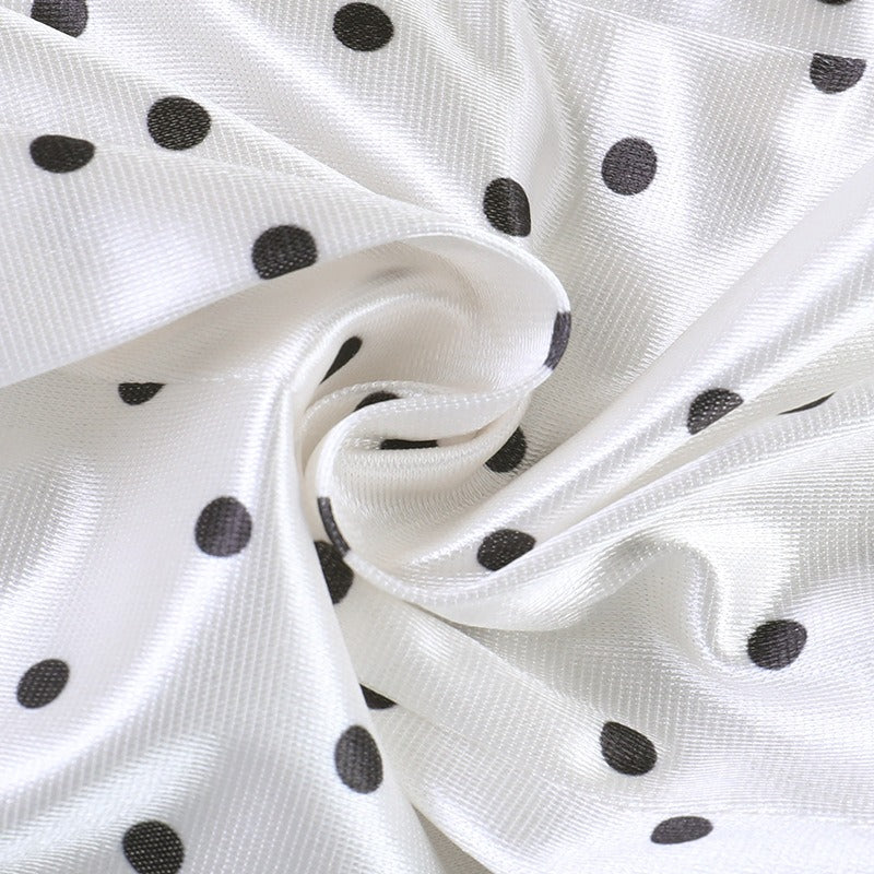 Virella Polka Dot Satin Corset Top