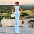 Oksa High Neck Draped Maxi Dress