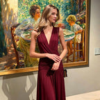Sevia Draped V-Neck Maxi Dress