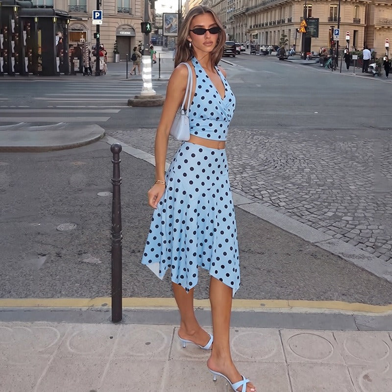 Orlina Polka Dot Skirt Set