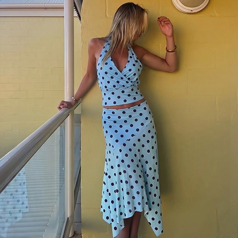 Orlina Polka Dot Skirt Set