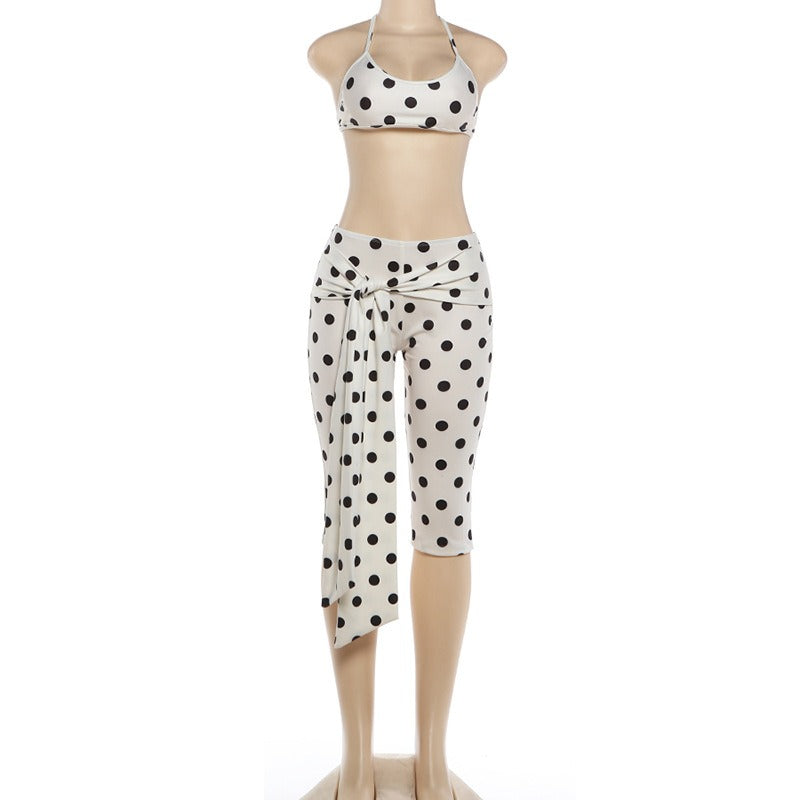 Danira Polka Dot Capri Pants Set