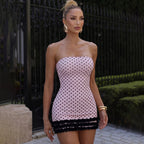 Evelin Polka Dot Strapless Mini Dress