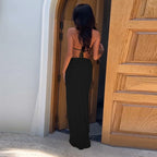 Miriel Twist Cut-Out Halter Maxi Dress