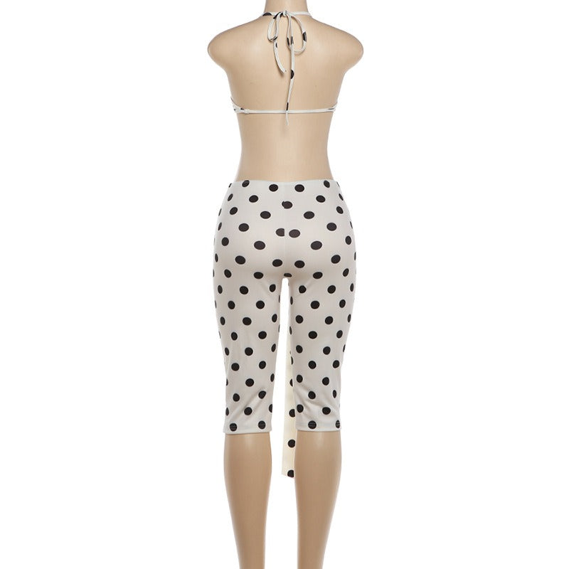 Danira Polka Dot Capri Pants Set