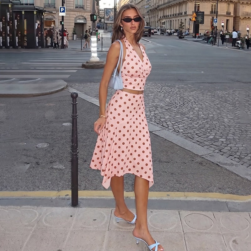 Orlina Polka Dot Skirt Set