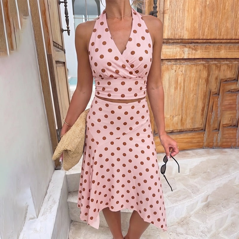 Orlina Polka Dot Skirt Set
