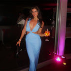 Miriel Twist Cut-Out Halter Maxi Dress