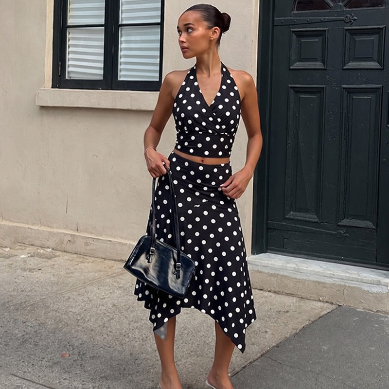 Orlina Polka Dot Skirt Set
