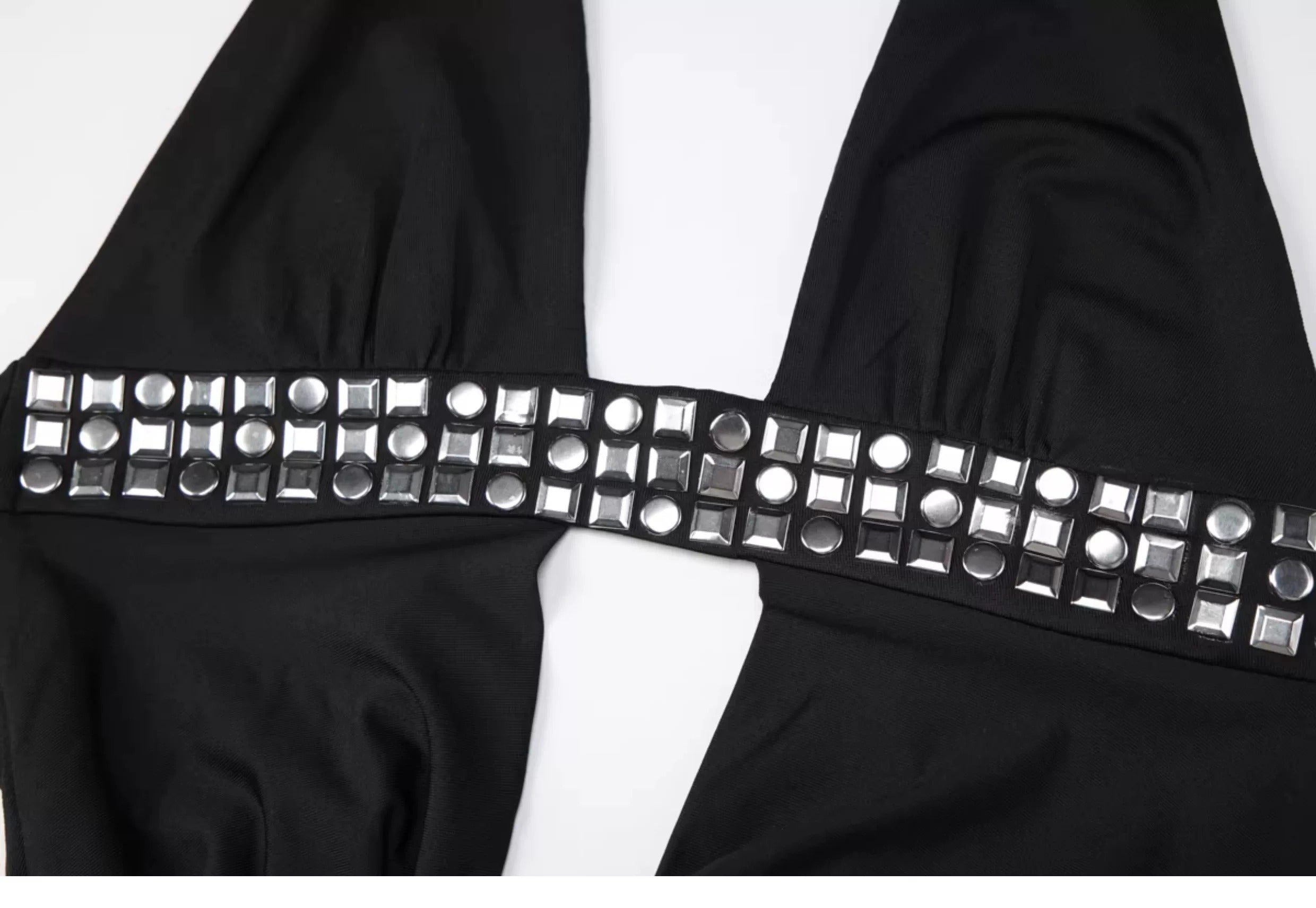 Léa Rhinestone Cut-Out Halter Mini Dress