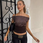 Maelys Polka Dot One-Shoulder Top